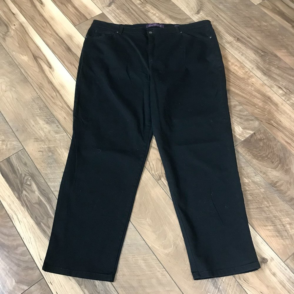 Gloria Vanderbilt Amanda Black Denim Jeans Plus Size 24W